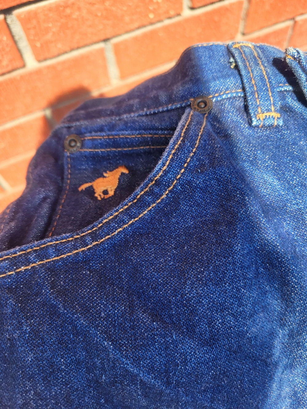 BOYS Wrangler Blue Denim Jeans 30 Inseam X  12 Waist.  Embroidered Pony